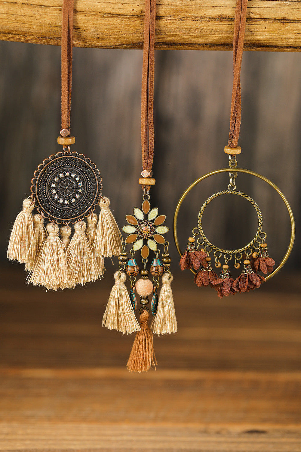 Multicolor, 3 pc, Bohemian Retro Tasseled Pendants