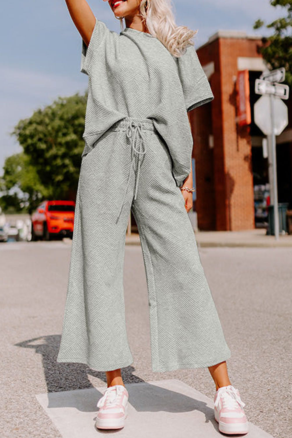 Loose Fit T-Shirt and Drawstring Pants Set
