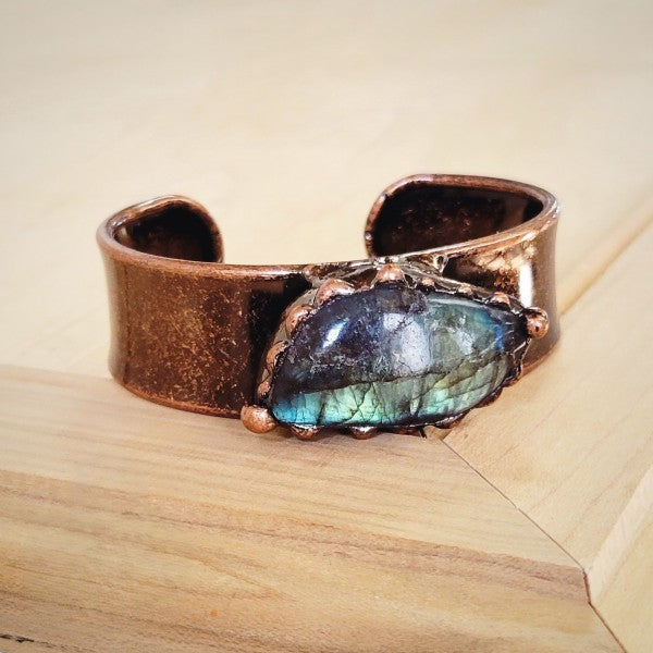 Natural Labradorite Cuff Bracelet
