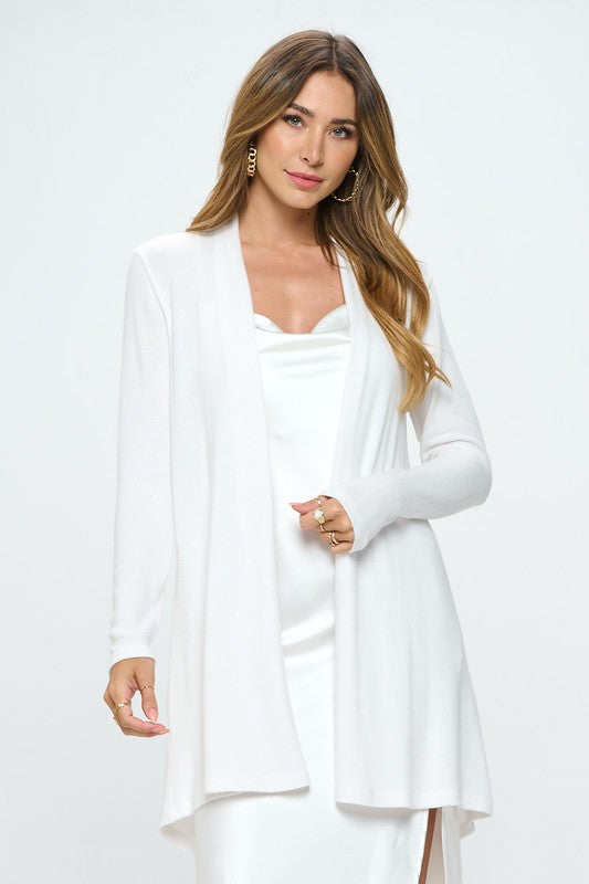 Brushed Knit, Draped Cardigan