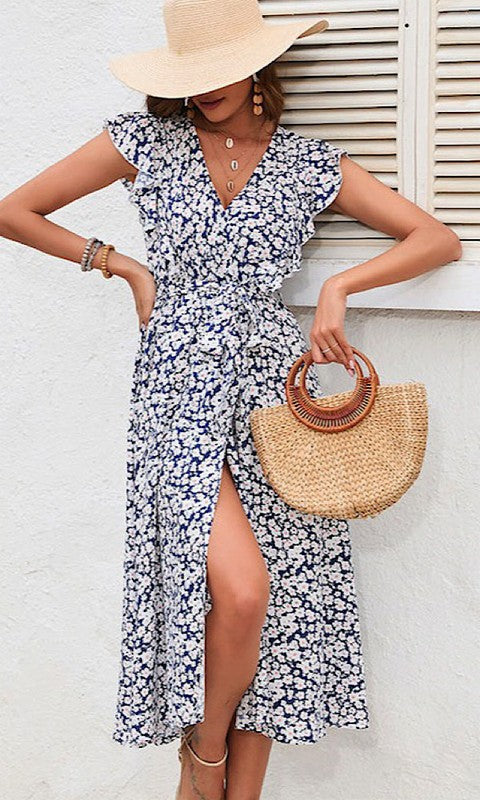 Casual Floral V-neck dress
