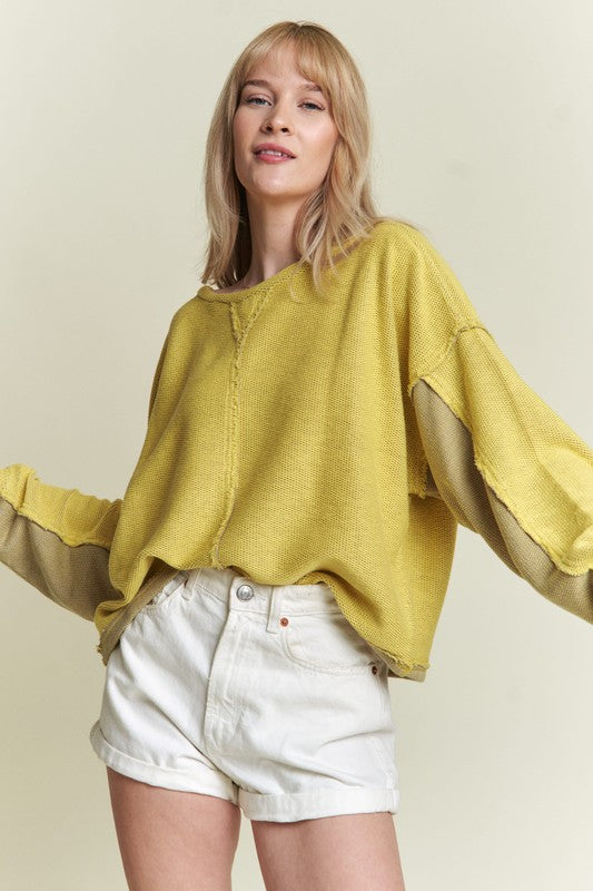 Casual Knit Dolman Sleeve Sweater Top