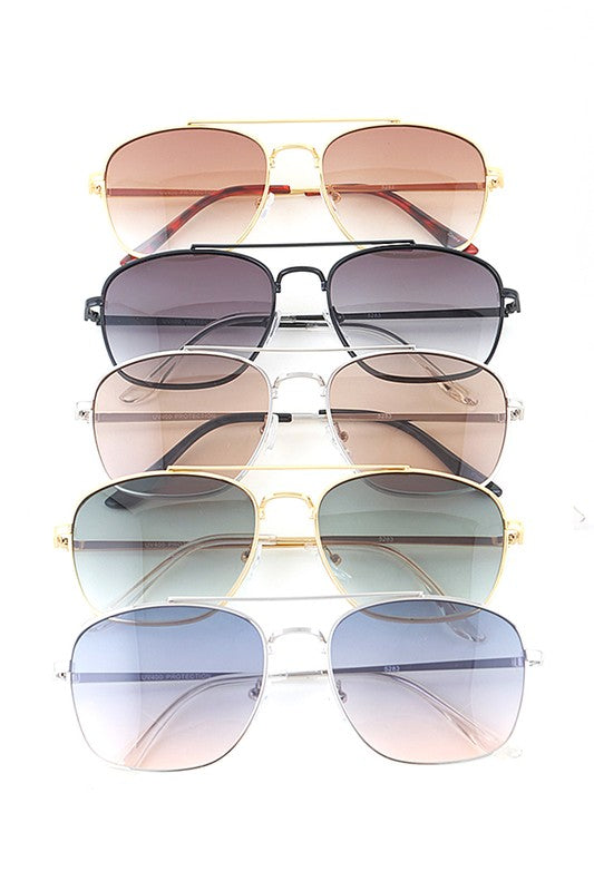Unisex Aviator Sunglasses Set
