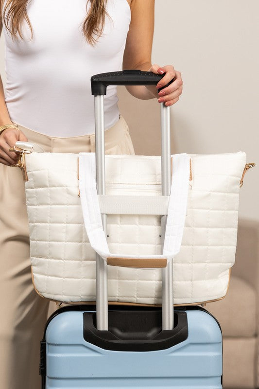 Mila Quilted Traveler Tote W/Mini Clutch