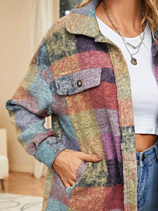 Plaid Buttoned Shacket