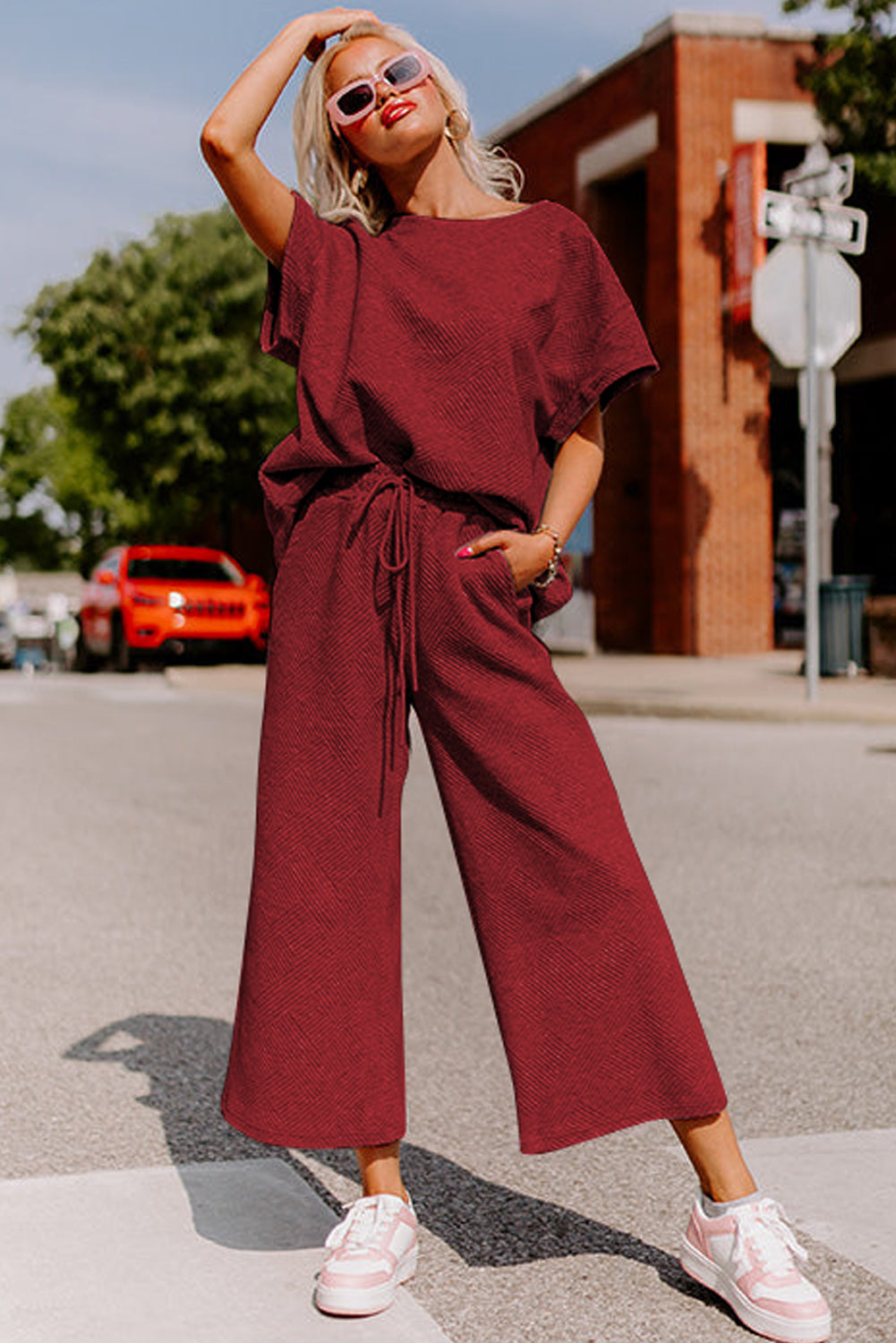 Loose Fit T-Shirt and Drawstring Pants Set