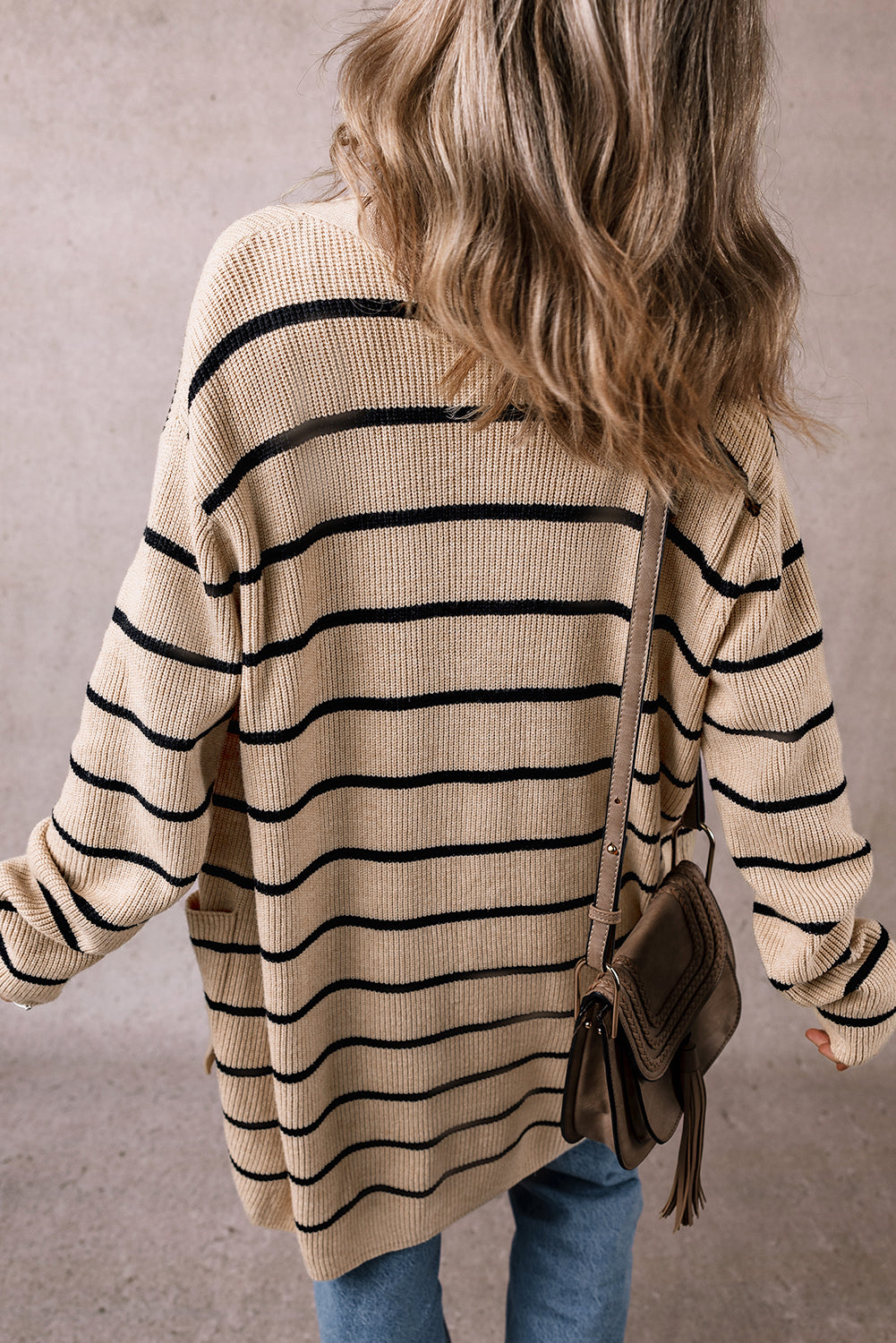Open Cardigan w/Shawl Neckline and Pockets