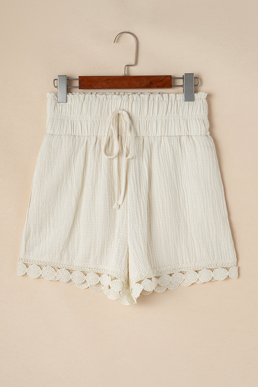 Lace Hem Shorts - High Waist