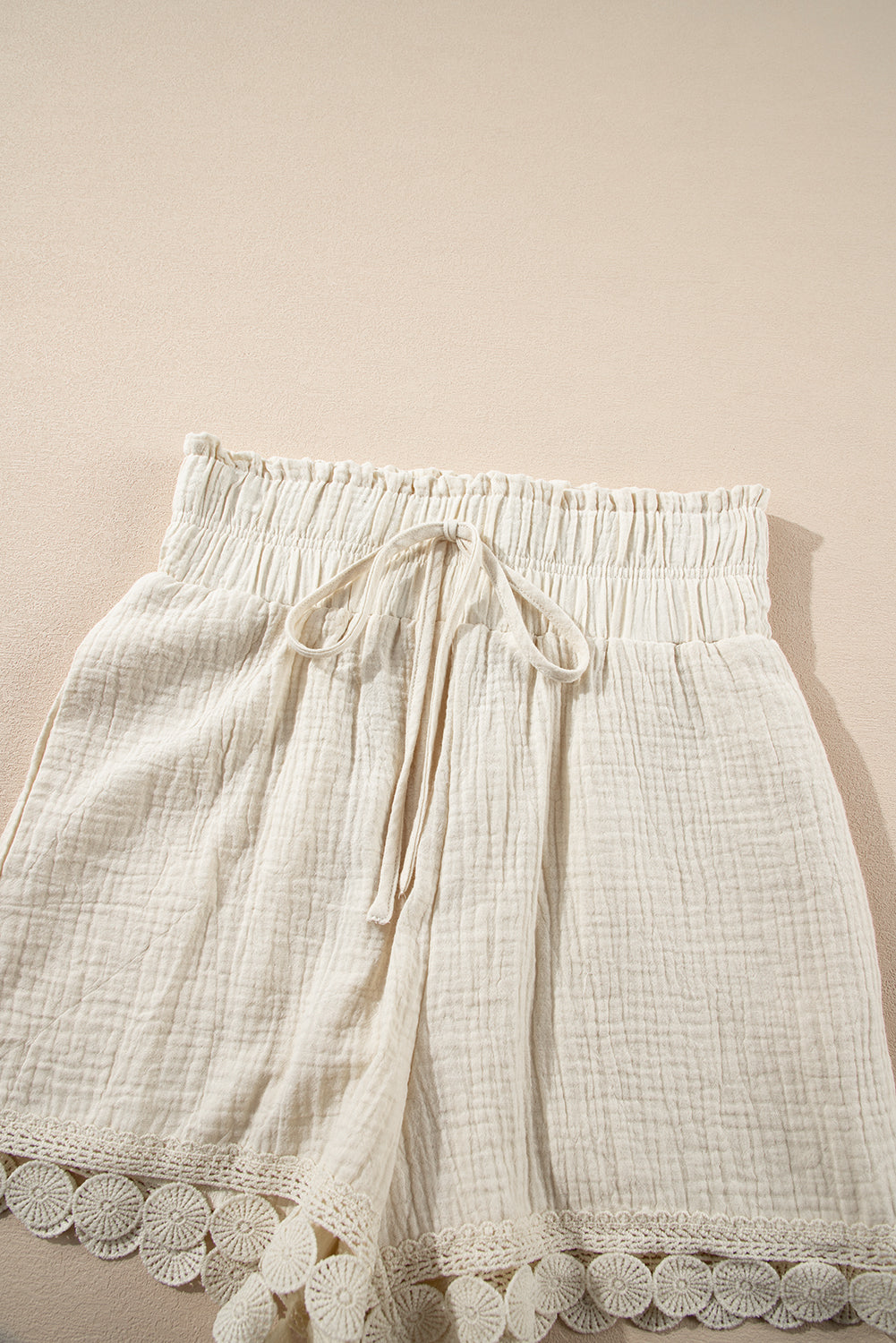 Lace Hem Shorts - High Waist