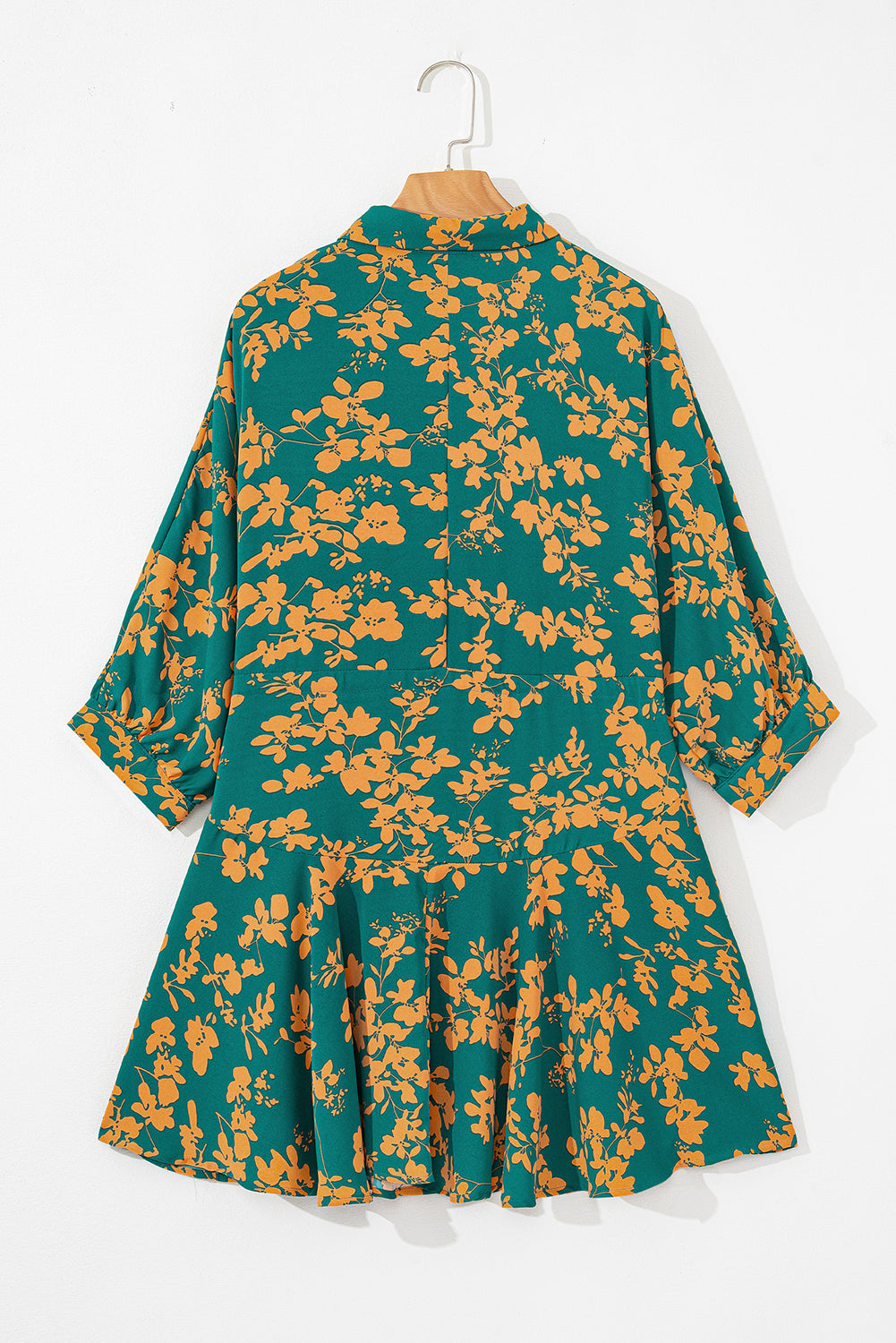 Flowy, Floral Print Drawstring Dress