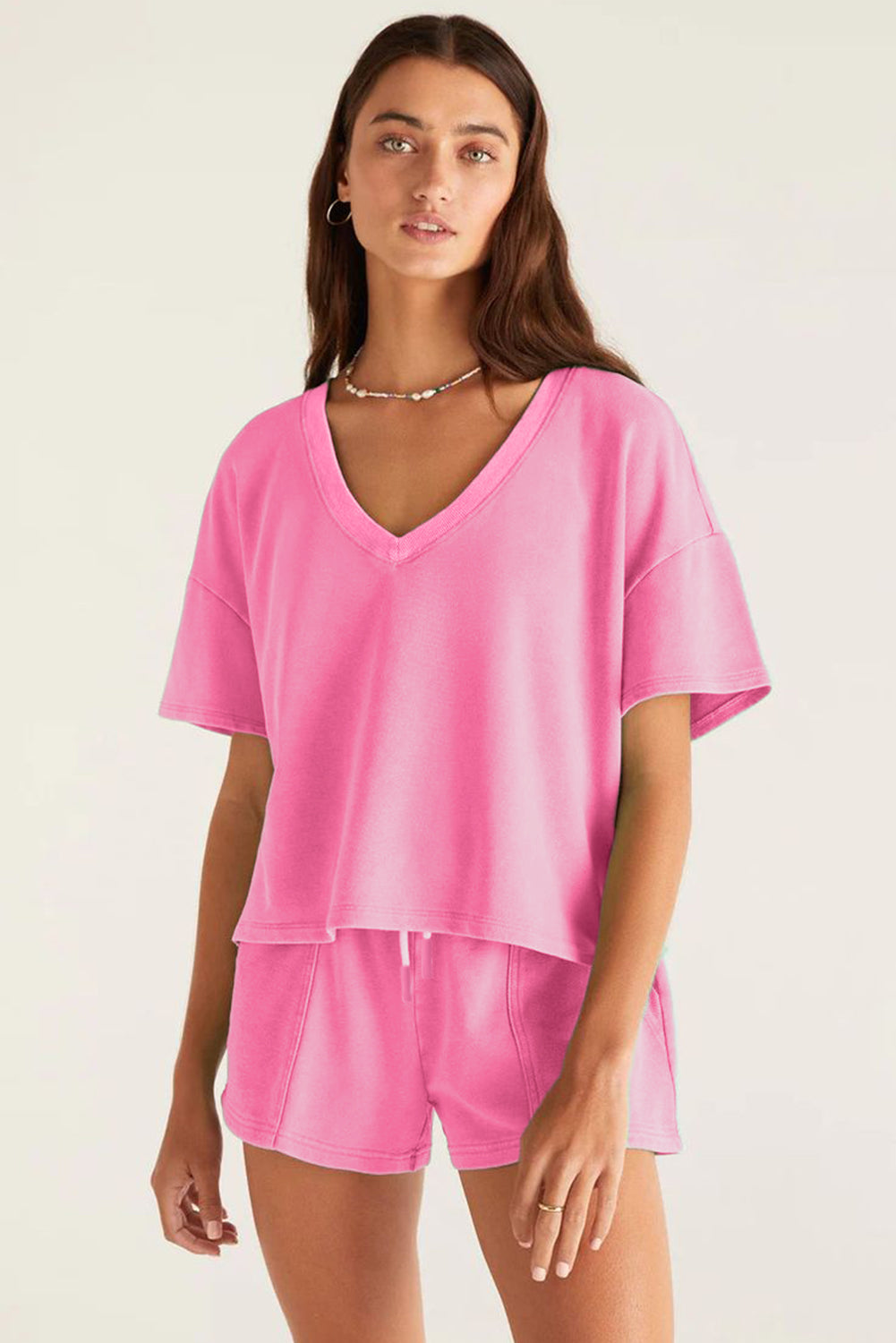 Drop Shoulder Short Set