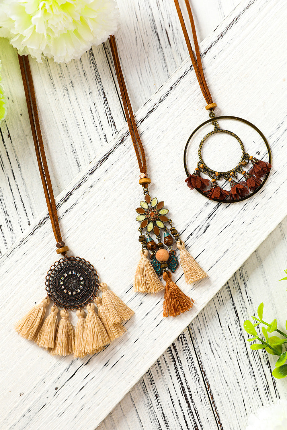 Multicolor, 3 pc, Bohemian Retro Tasseled Pendants