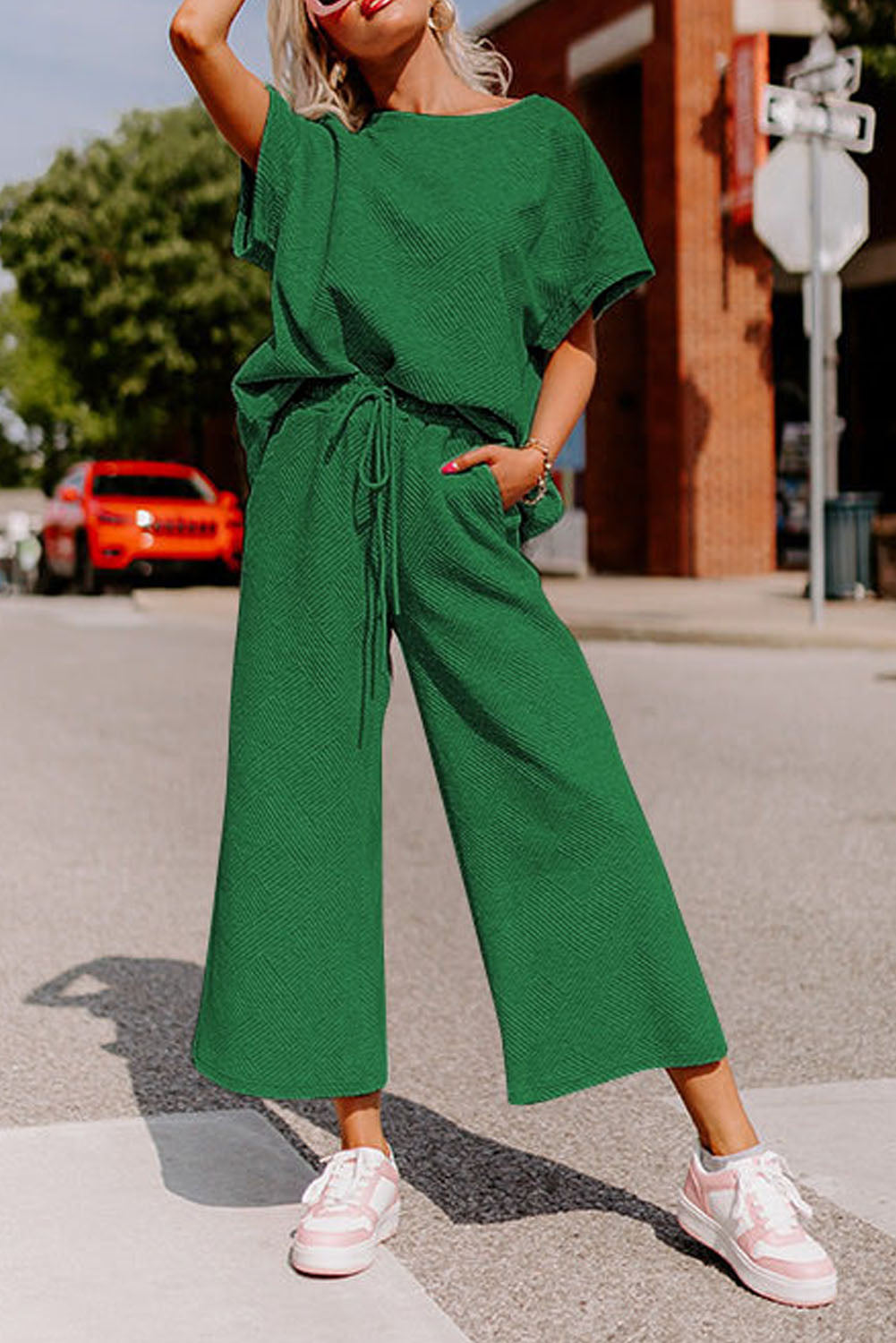 Loose Fit T-Shirt and Drawstring Pants Set
