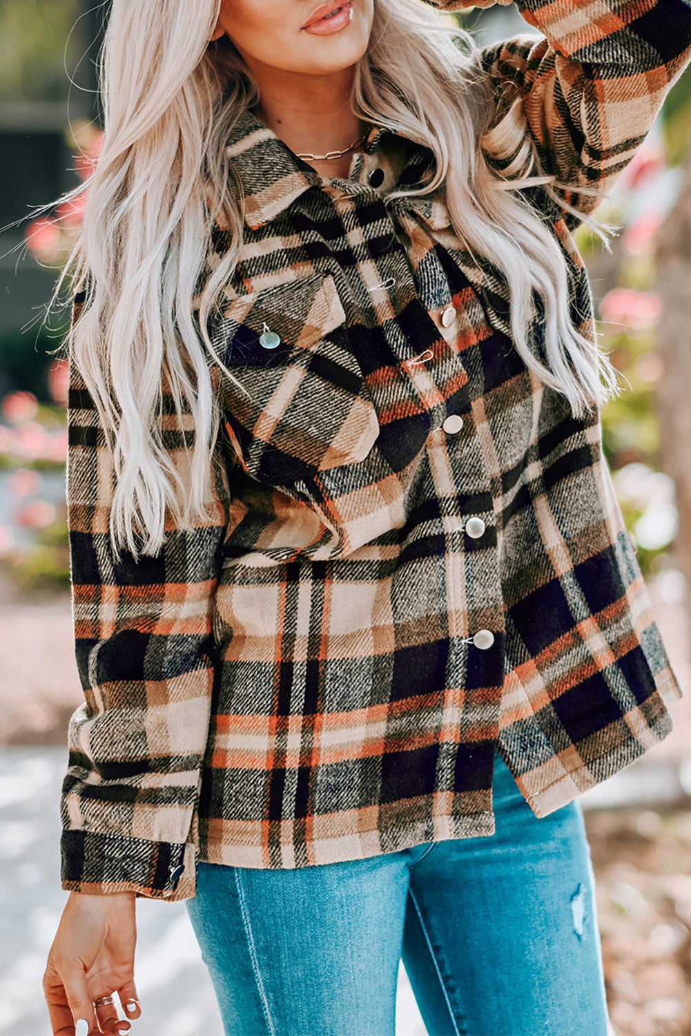 Plaid Print, Pocketed Shacket