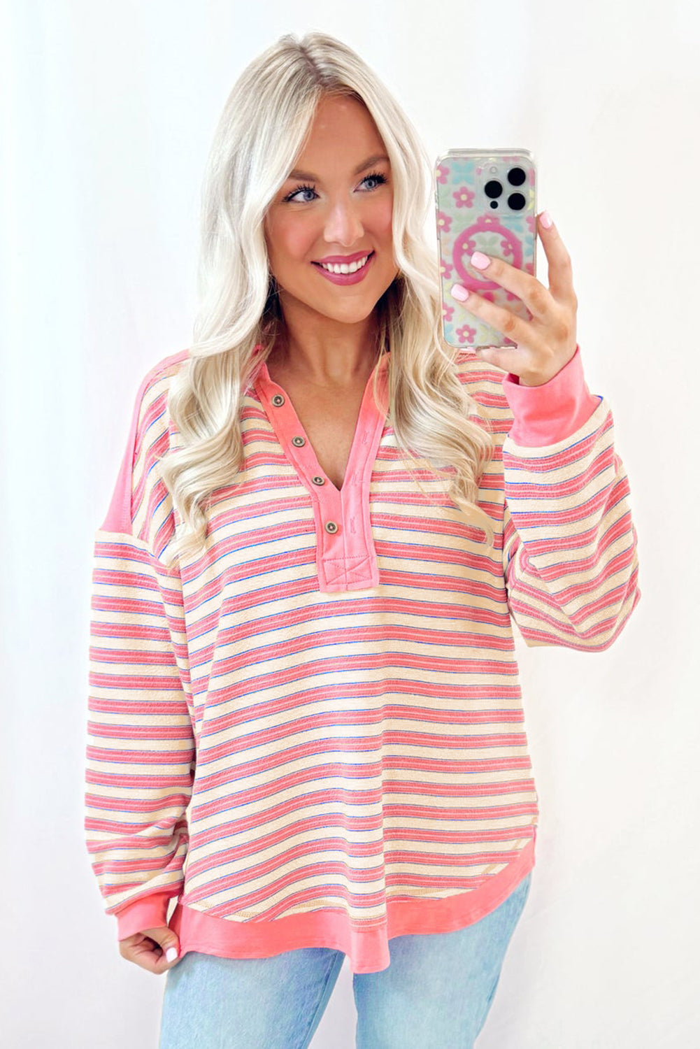 Striped V-Neck Top