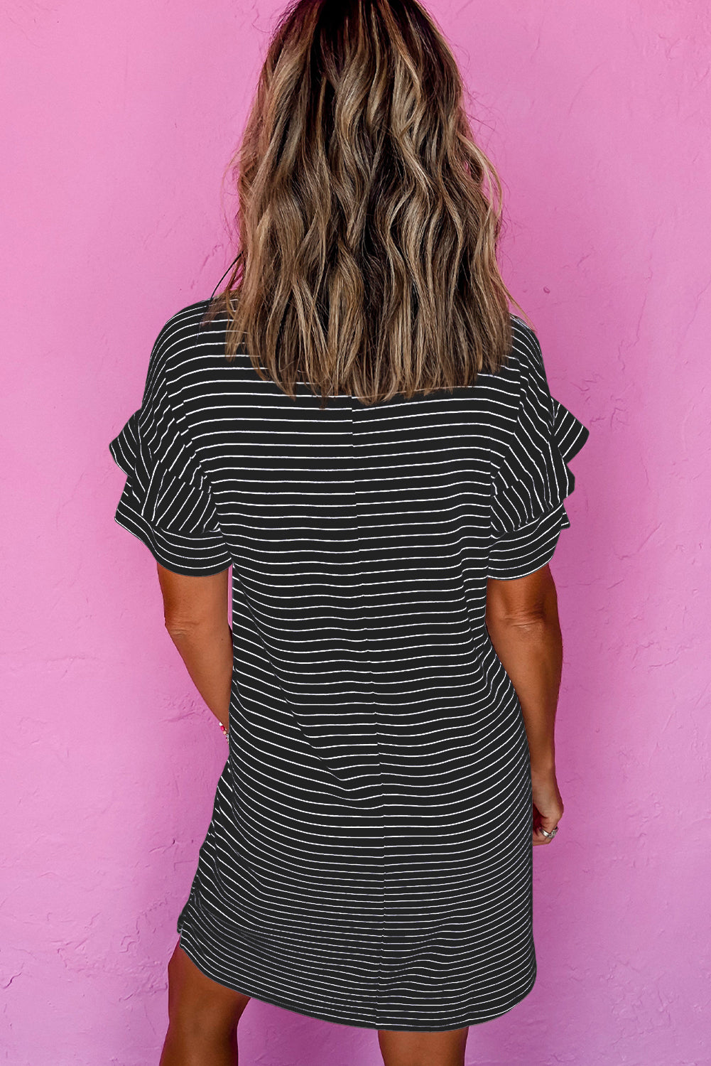 Striped Short Sleeve, T-Shirt Mini Dress