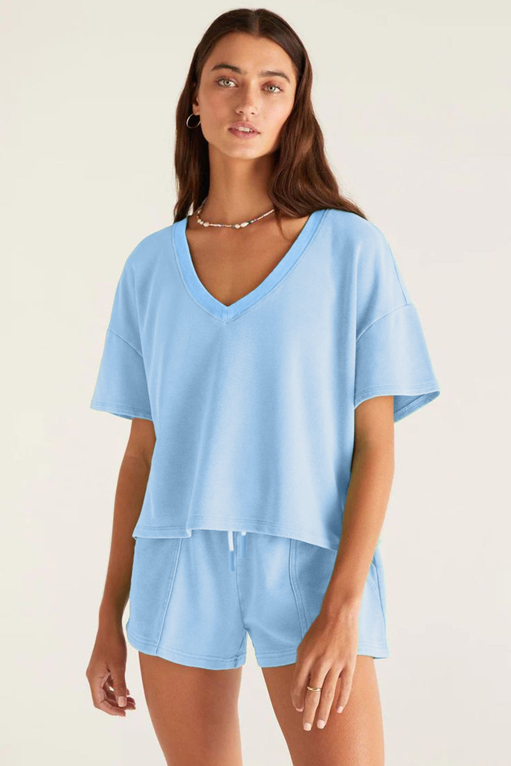 Drop Shoulder Short Set