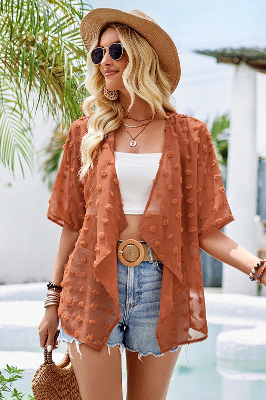 Dotted Swiss Cover Up - Draped Collar