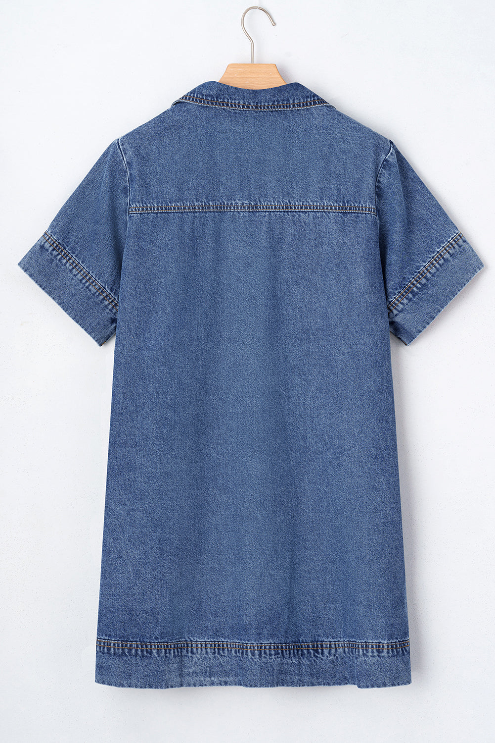 Short Sleeve Denim Mini Dress