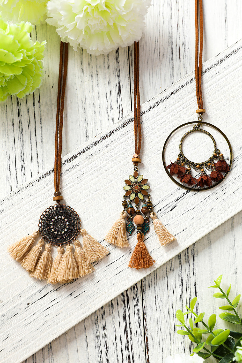 Multicolor, 3 pc, Bohemian Retro Tasseled Pendants