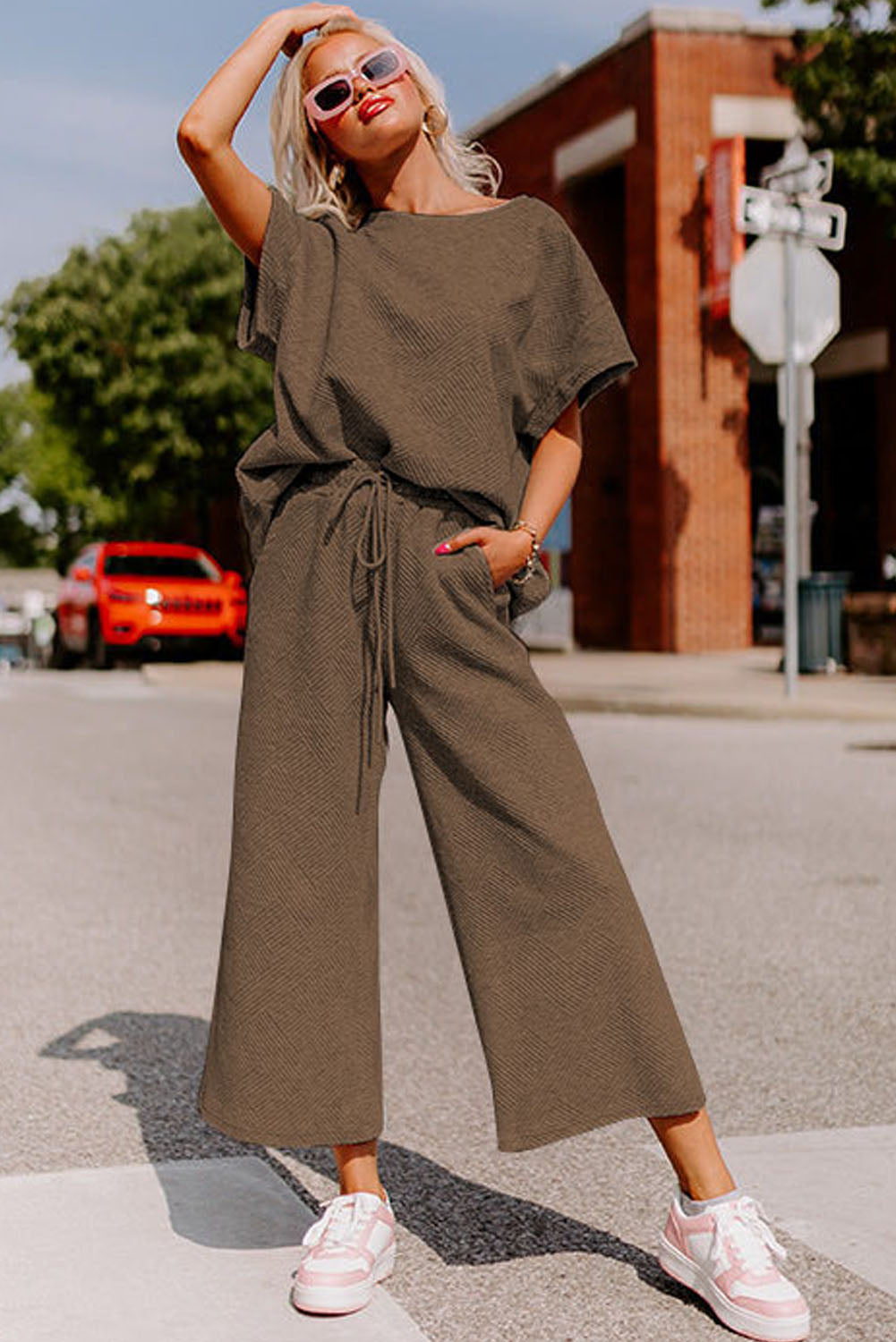 Loose Fit T-Shirt and Drawstring Pants Set