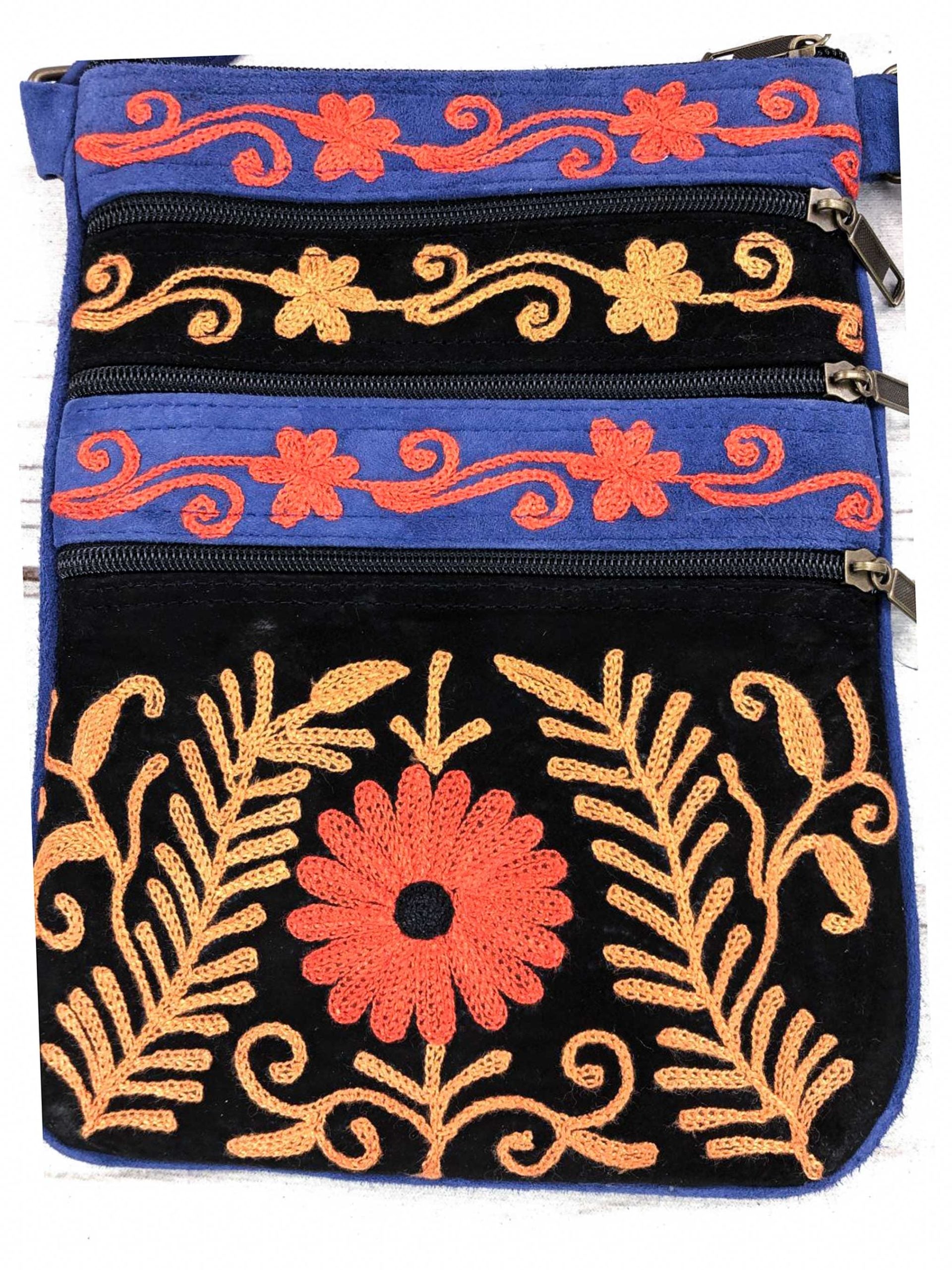 Tangerine and Blue Crossbody Bag