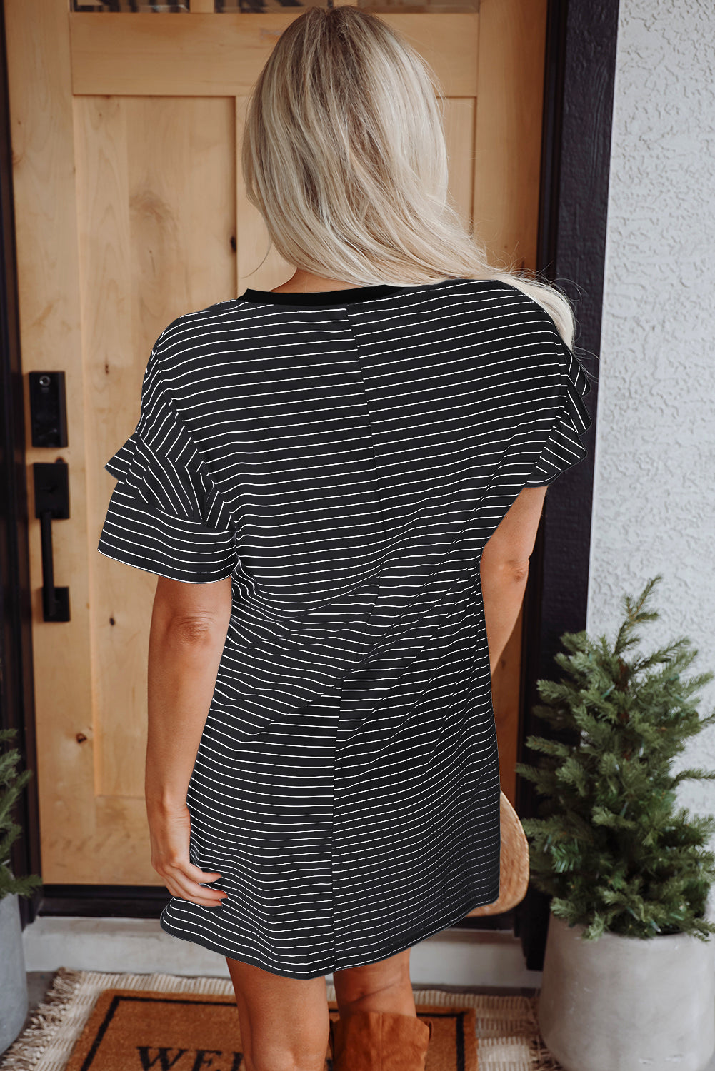 Striped Short Sleeve, T-Shirt Mini Dress