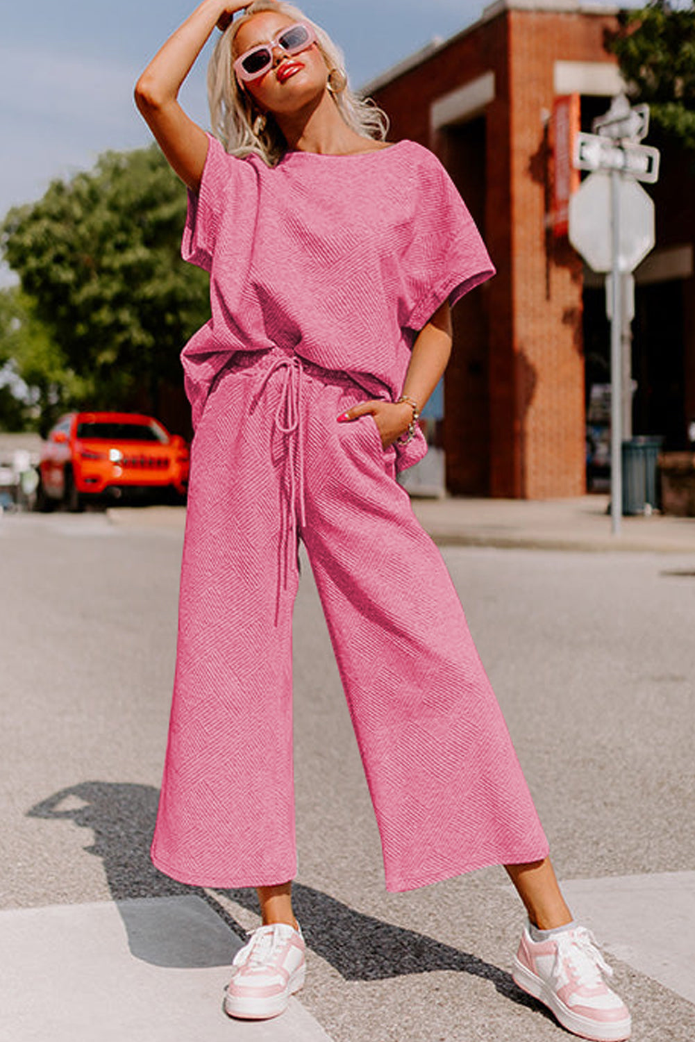Loose Fit T-Shirt and Drawstring Pants Set