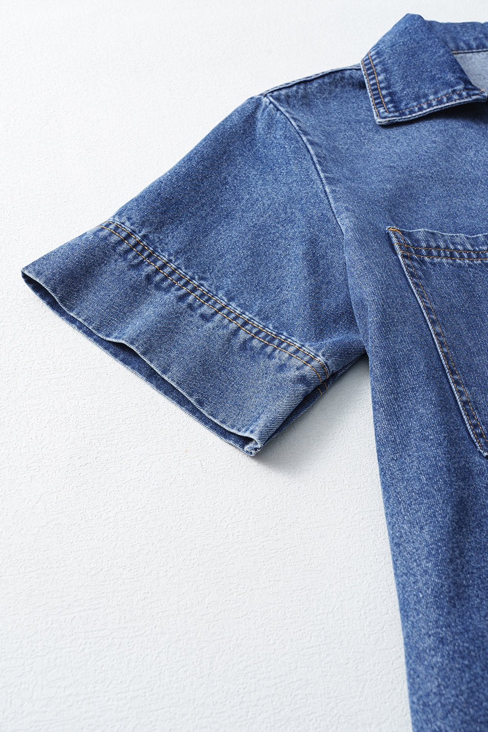 Short Sleeve Denim Mini Dress