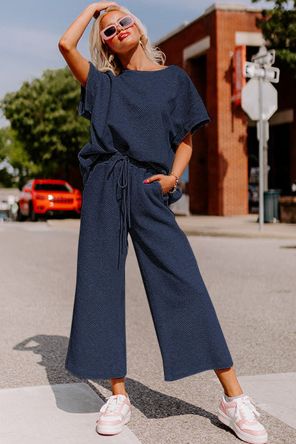 Loose Fit T-Shirt and Drawstring Pants Set