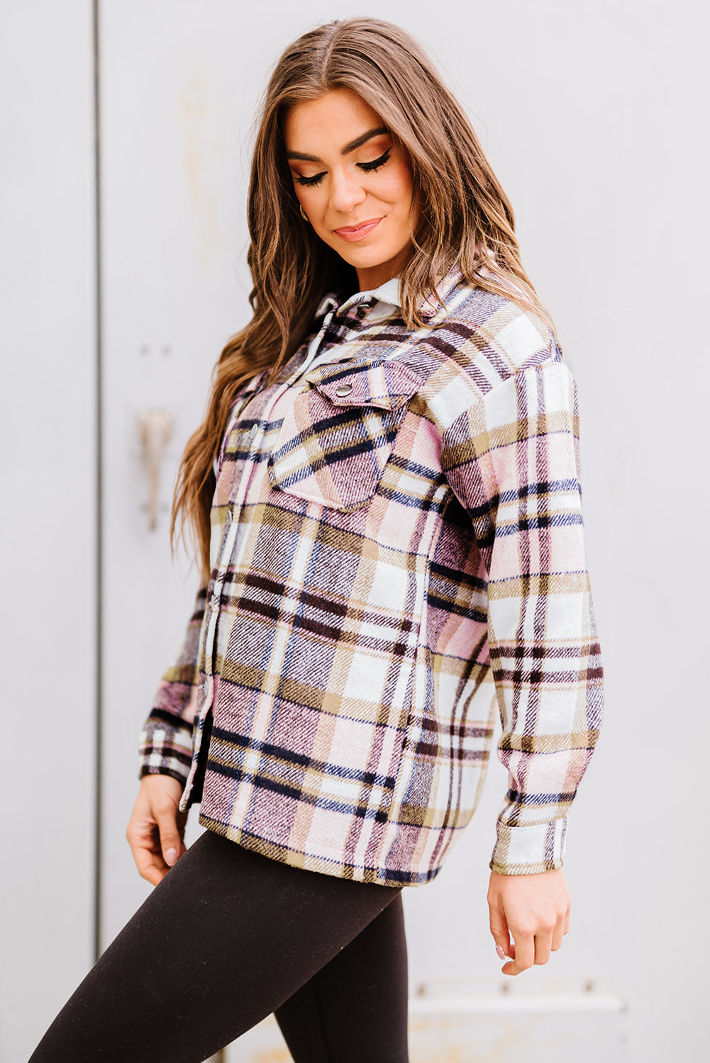 Plaid Print, Pocketed Shacket