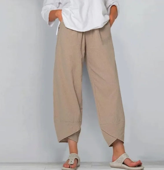 Wide-Leg Linen Pants