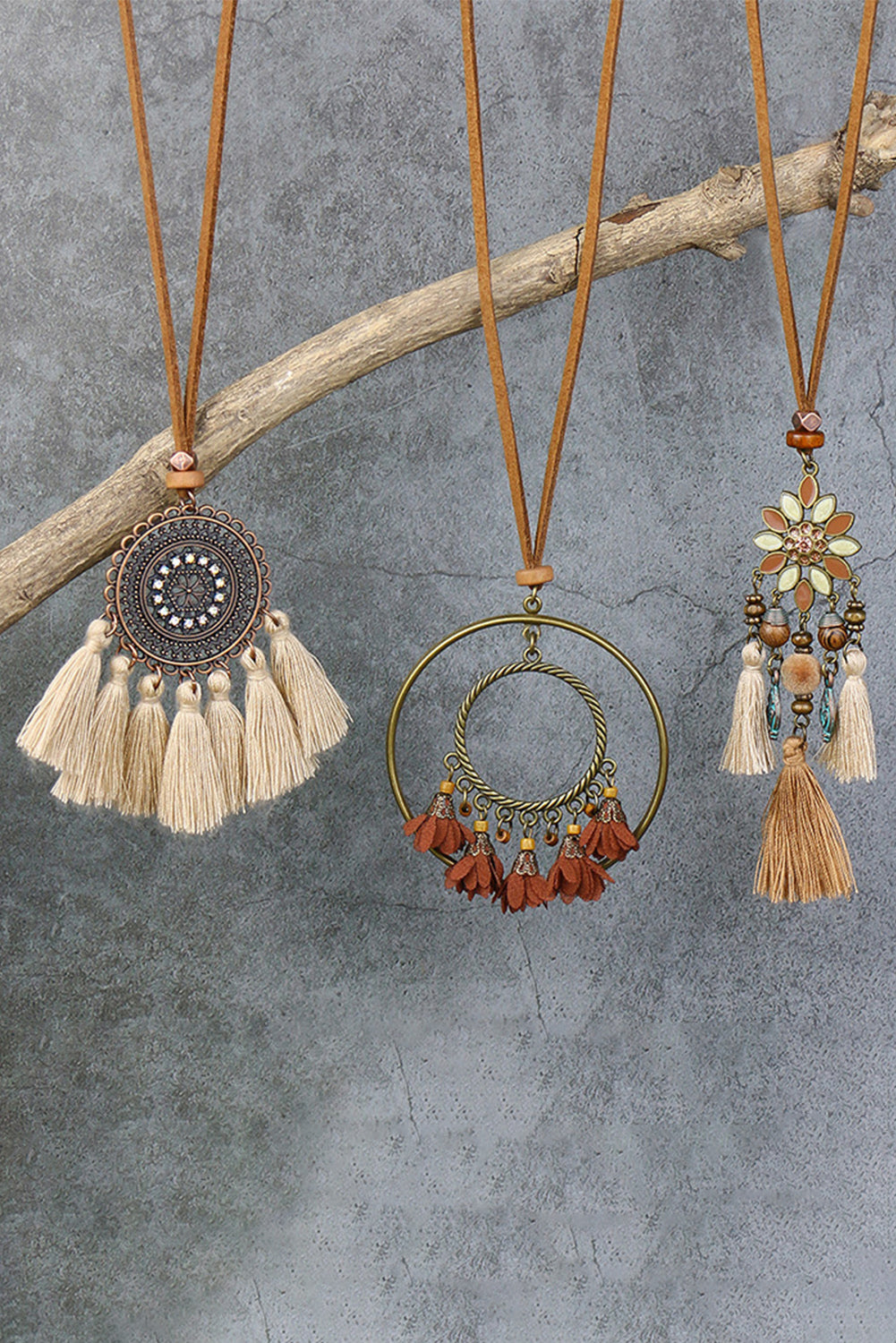 Multicolor, 3 pc, Bohemian Retro Tasseled Pendants