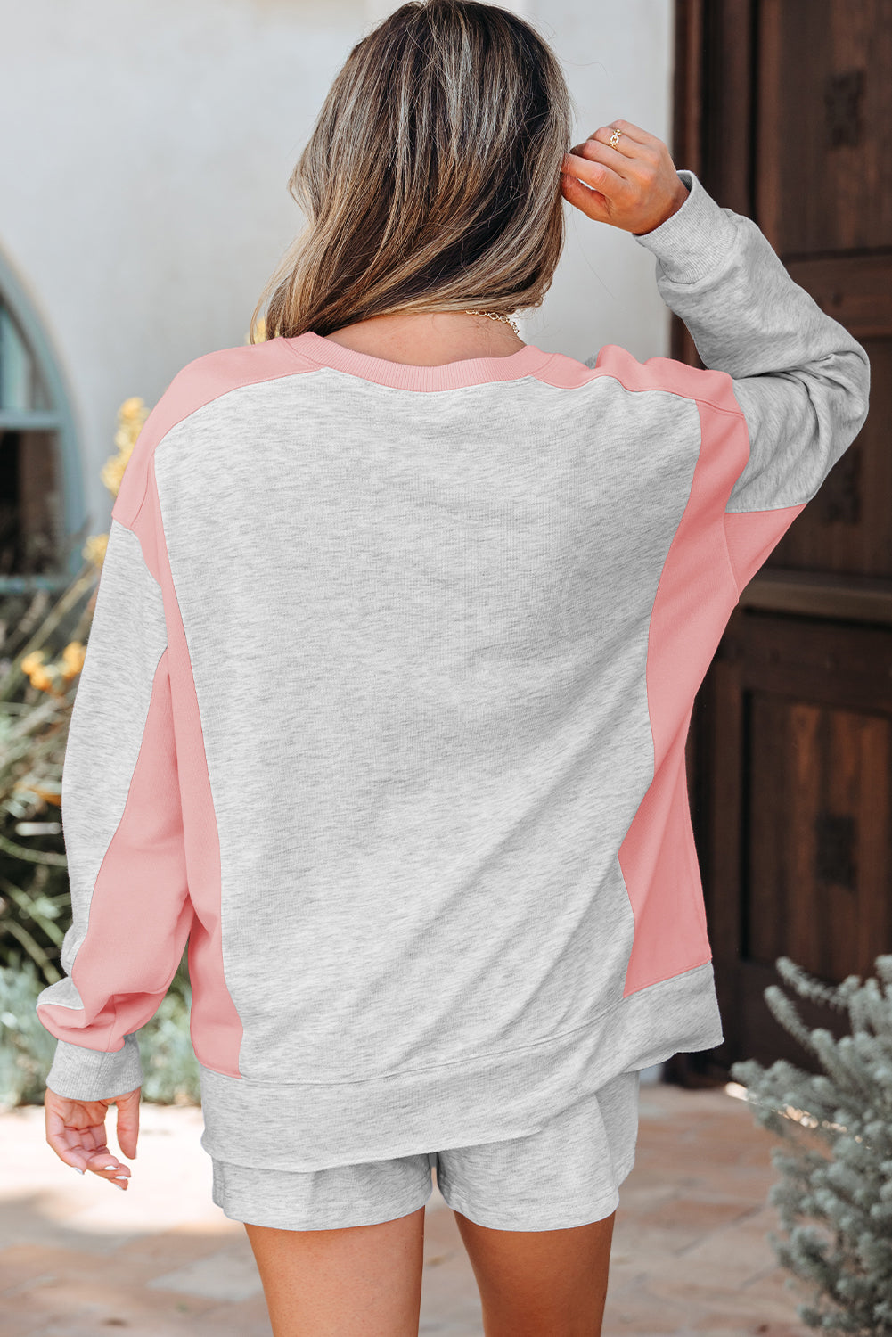 Color Blocked, Casual Shorts Set