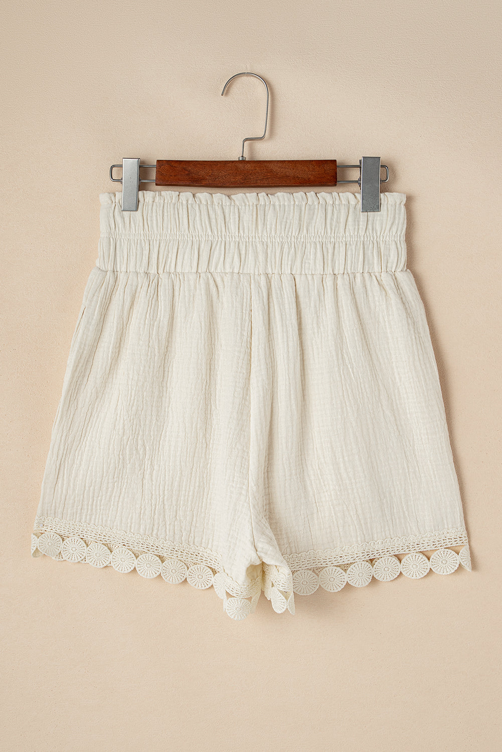 Lace Hem Shorts - High Waist