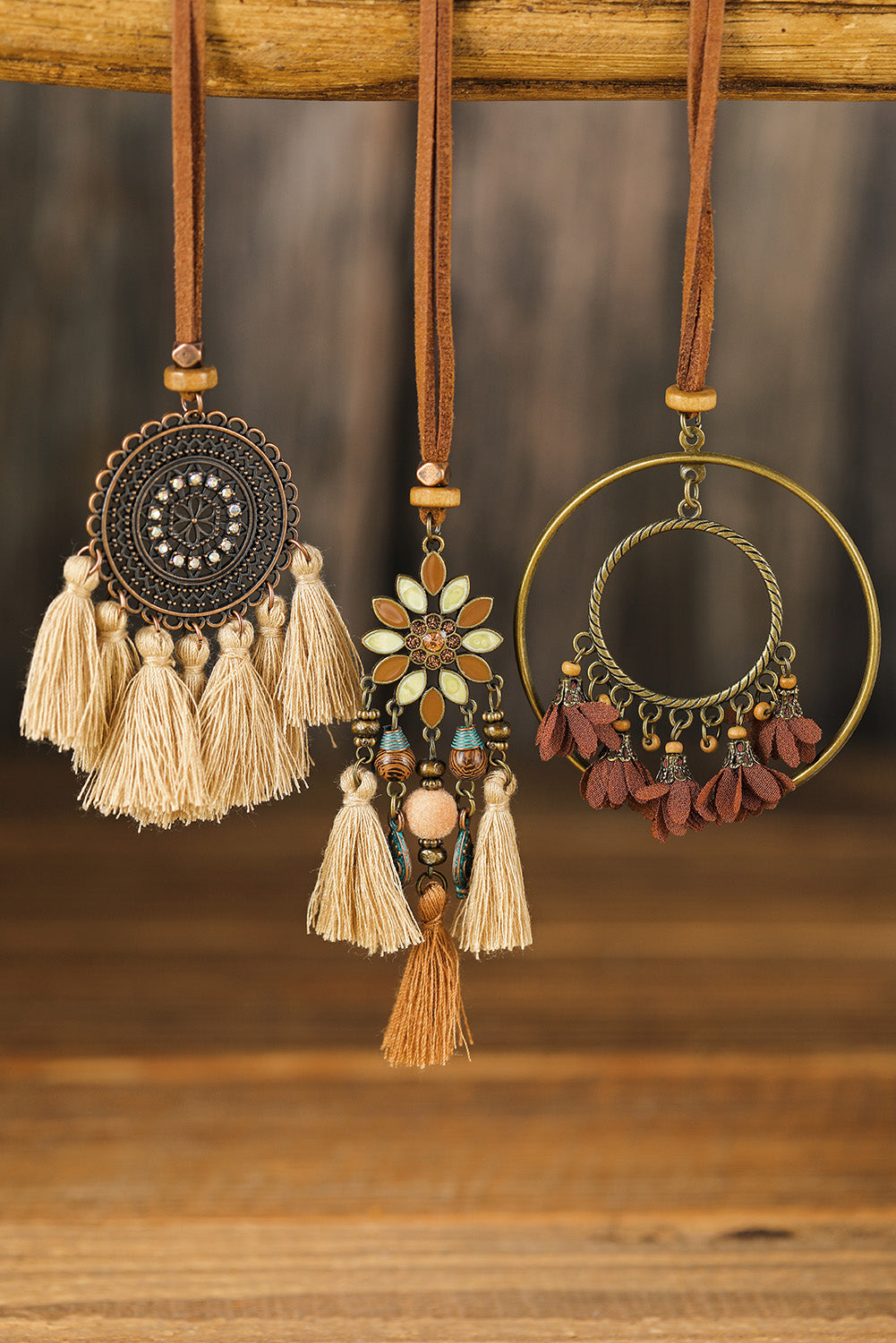 Multicolor, 3 pc, Bohemian Retro Tasseled Pendants