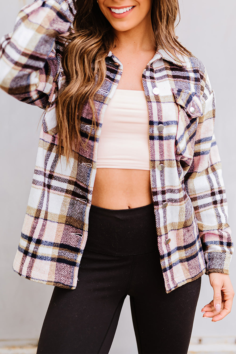 Plaid Print, Pocketed Shacket