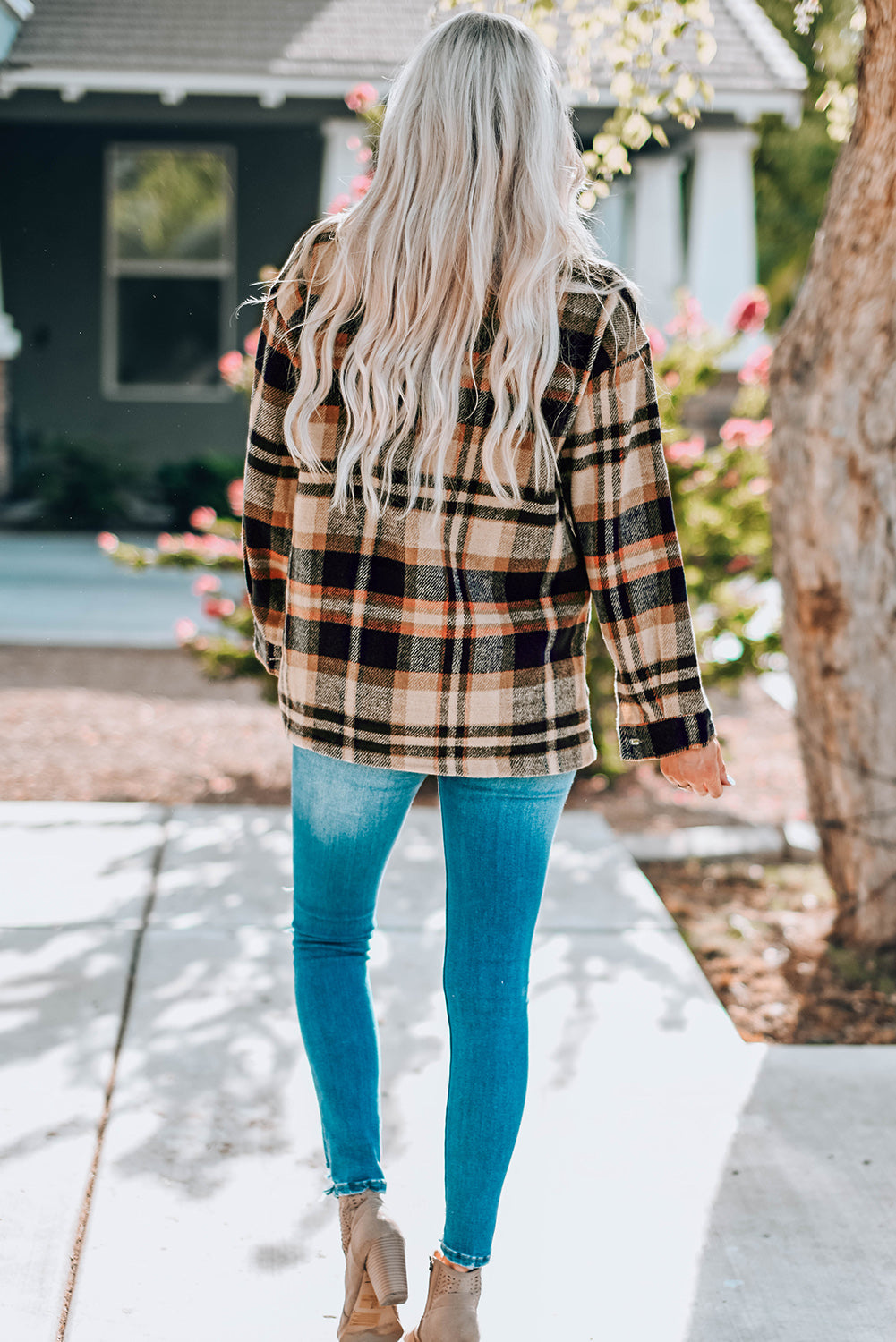 Plaid Print, Pocketed Shacket