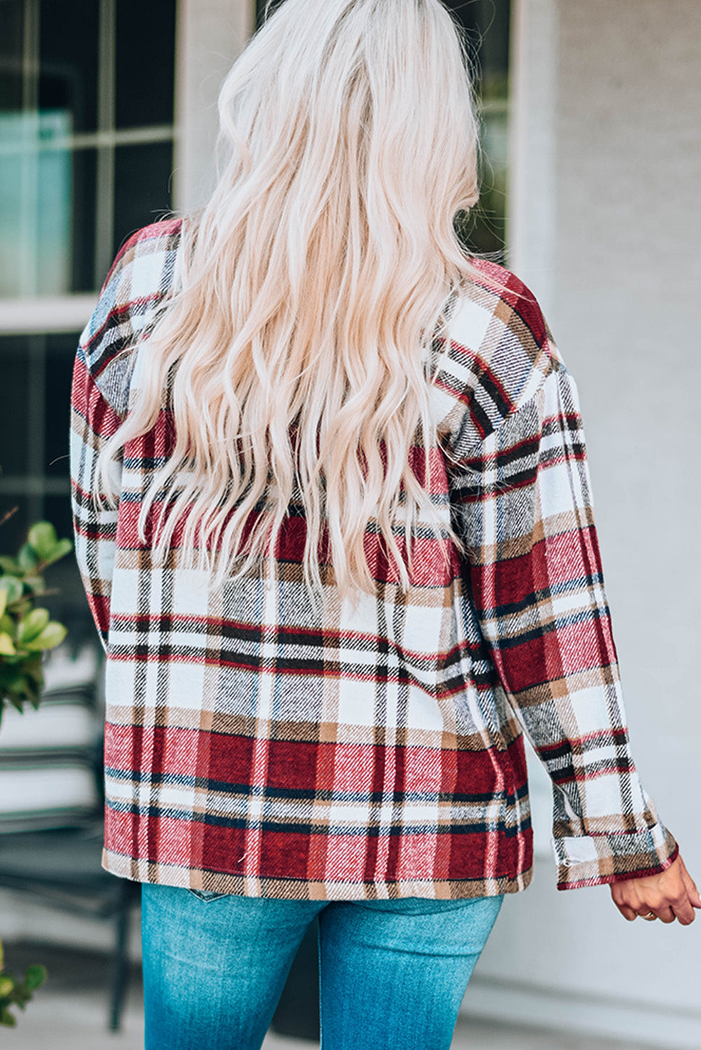 Plaid Print, Pocketed Shacket