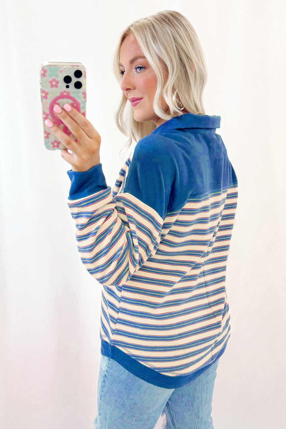 Striped V-Neck Top