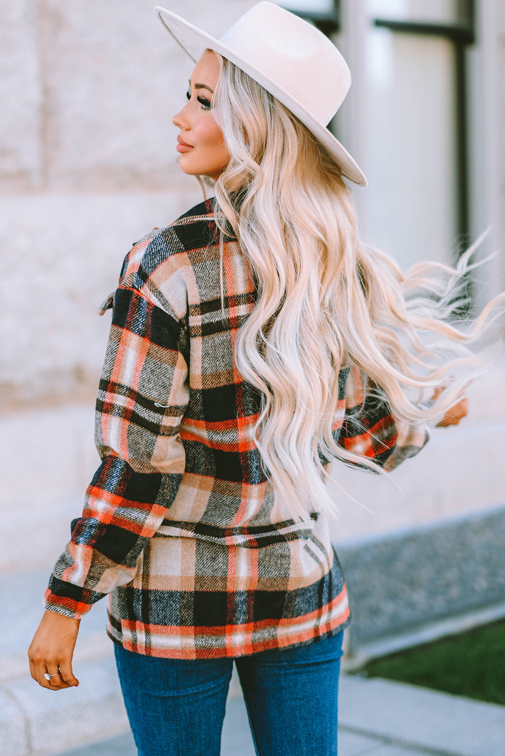 Plaid Print, Pocketed Shacket