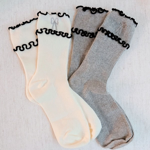 Ripple Ribbon Socks - Set Of 2
